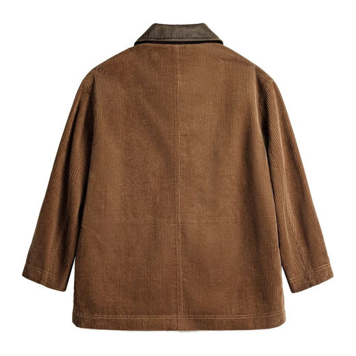 Madden Vintage Maillard Corduroy Hunting Jacket Women's Autumn and Winter New Contrast Lapel Corduro Women's Work Jacket Chestnut Shell Brown M (100-120Jin Jin equals 0.5kg)