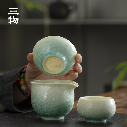 Sanwu Qingying Kiln Tea Leaking Tea Filter Filter Dehua Ceramic Tea Set Parts All-Porcelain One-piece Tea Filter Qingying Tea Filter