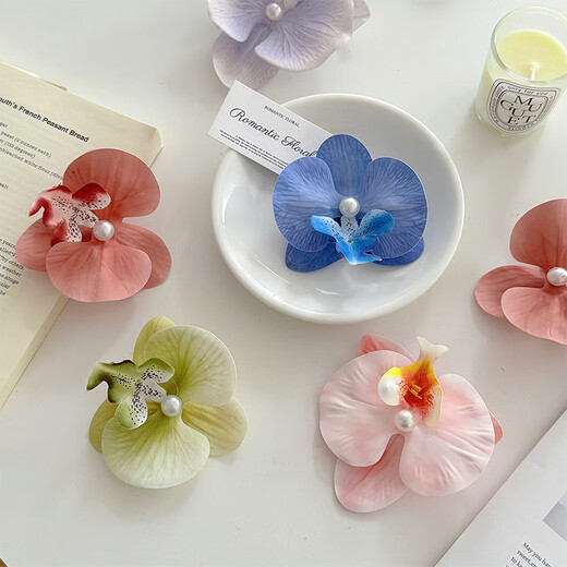 DOROCH blue Phalaenopsis gift wrapping paper decorative clips 2 Christmas gifts Thanksgiving New Year's Day photo props