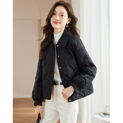 Shangjing 90 duck down thin down jacket for women 25 years new winter casual fashion lapel warm windproof commuter short coat for women