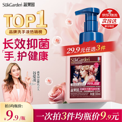 Fruit and vegetable garden ebony rose antibacterial hand sanitizer 300ml foam household mild foam for students, children and babies