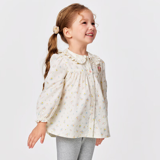 PawinPaw shopping mall same style cartoon bear children's clothing 25 years new winter new baby girl casual shirt Ivory ivory/39 110