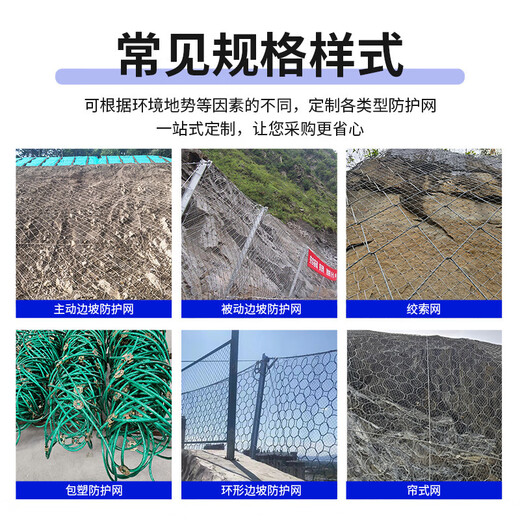 Rümke Slope Protection Net Landslide Flood Control Steel Wire Highway Rockfall Prevention Ring Passive Construction Site Diamond Slope Protection Net Active/Passive Protection Net-Consult customer service when placing an order. Single order will not be shipped. Active Protection Net-Consult customer service when placing an order.