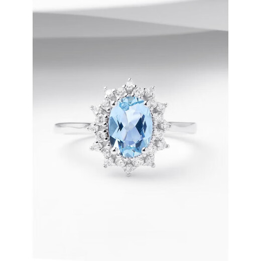 Everlasting Leaf .3 Carat Aquamarine Princess Diana Style 925 Silver Ring Female Gemstone Personalized Original No. 9