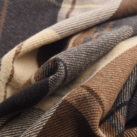 Scarf women's autumn and winter Korean version retro Japanese plaid student couple campus shawl warm tassel scarf men's trendy coffee plaid 180*50cm