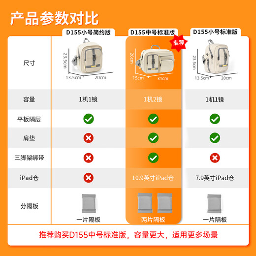 CWATCUN shoulder crossbody portable camera bag one machine one lens waterproof backpack daily commuting suitable for Fujifilm Sony Nikon Canon
