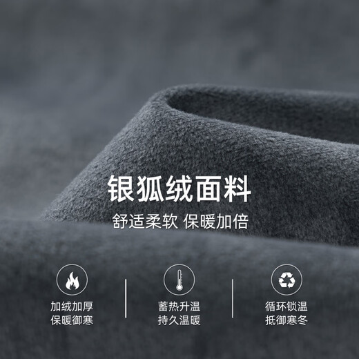 Shanshan (FIRS) Silver Fox Velvet Hooded Plush Jacket Men's 2025 Autumn and Winter New Business Warm and Windproof Commuting Jacket 413 Navy Blue L 175/92A