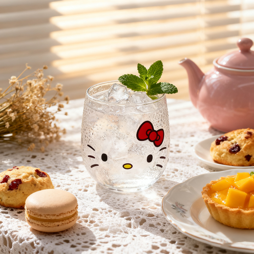 Kitty glass water cup cute milk cup cinnamon dog glass cup female high-looking Sanrio cute water cup KT cat