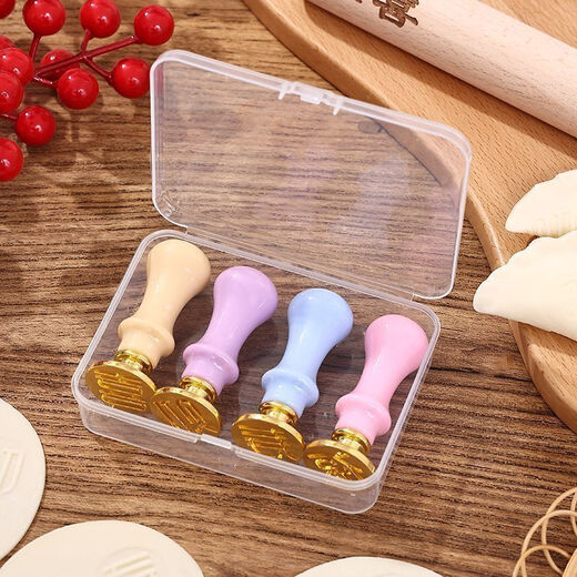 Qinkai household blessing, wealth and longevity dumpling seal pasta baked dumpling artifact blessing character dumpling skin fire paint small seal blessing-wealth-shou-hi 1 set of 4 seals full set almost sold out eat blessing character dumplings during the New Year