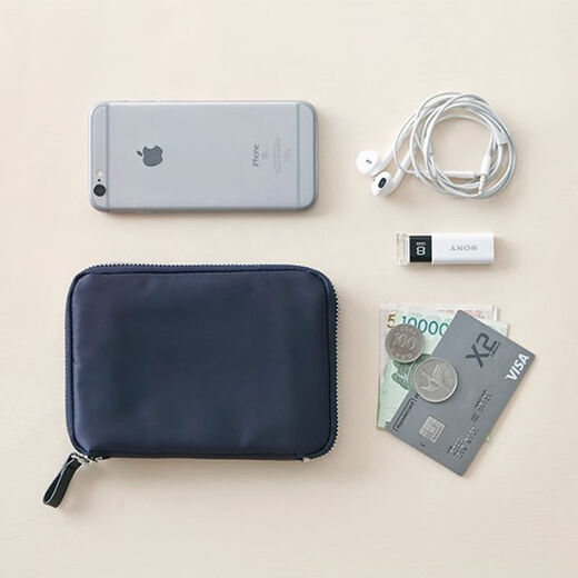 Ithinkso Koreanischer Business-Stil für Herren und Damen, Reisepasstasche, Handytasche, Geldbörse, Powerbank, Datenkabel, Aufbewahrungstasche, Khakigrün