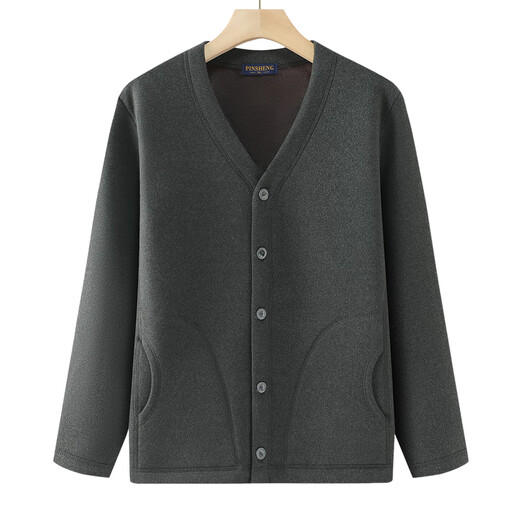 Fengxiao high-end middle-aged and elderly thermal underwear jacket men's tops three-layer quilted thickened large size cardigan stand collar