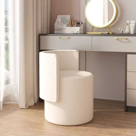 Xiaomi famous craftsman light luxury bedroom makeup dressing Nordic chair internet celebrity simple girl backrest dressing table stool household rotatable off-white fixed style