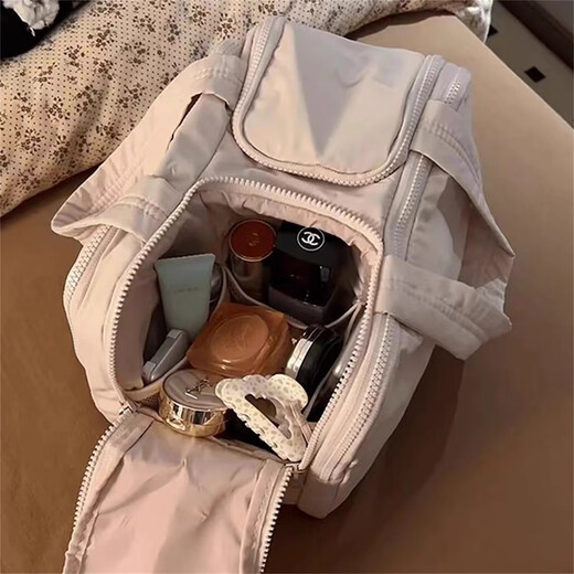 Xinnan Cosmetic Bag Large Capacity Women's 2025 New Portable Partitioned Multi-Function Storage Bag Outing Travel Wash Bag Ins Pink Partitioned Cosmetic Bag