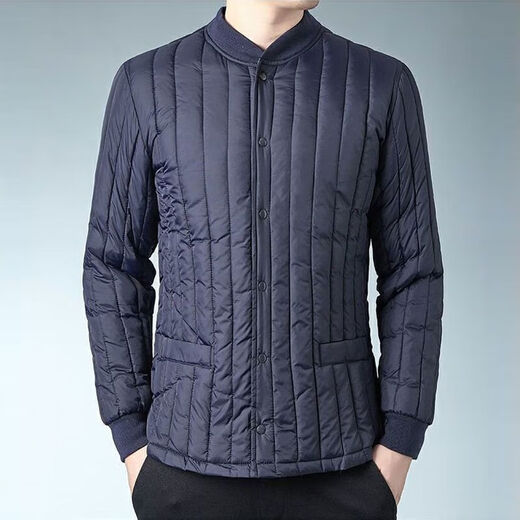 Winter middle-aged and elderly men's velvet cotton-padded school uniform artifact warm lining cotton-padded jacket daddy's inner cotton-padded jacket Army green lining natural velvet XL 95-112Jin Jin equals 0.5 kg