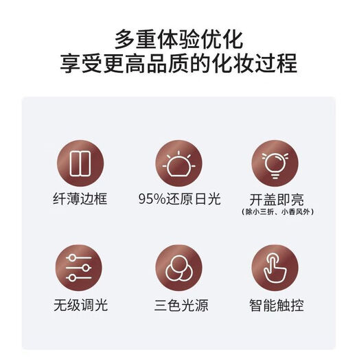 EASEHOLD beauty mirror, simple and modern LED desktop light-emitting makeup mirror, a meaningful birthday gift for your girlfriend, 5000mAh cloud white shell mirror