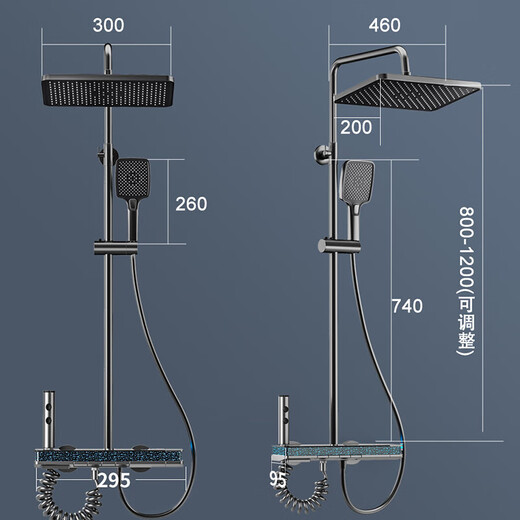 Jomoo all-copper shower head piano key shower home constant temperature boosted shower head bathroom shower rain shower set Main picture Gypsophila chlorine removal constant temperature model Free installation