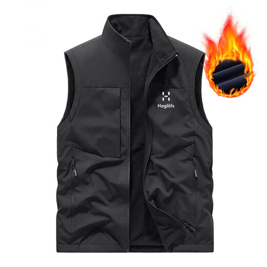 HAGLOFS matchstick plus velvet vest for men in autumn and winter reversible polar fleece warm vest fishing vest trend dark blue 5XL 85-210Jin Jin equals 0.5 kg