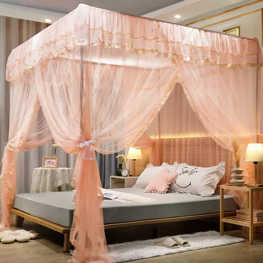 Yusenyi Mosquito Net Home 2025 New Bedroom Installation-free 1.8 by 2.1.5 by 2.8 Meters Large Bed Pattern Brand Elegant Gray + Bold Bracket 1.22 Meters Bed