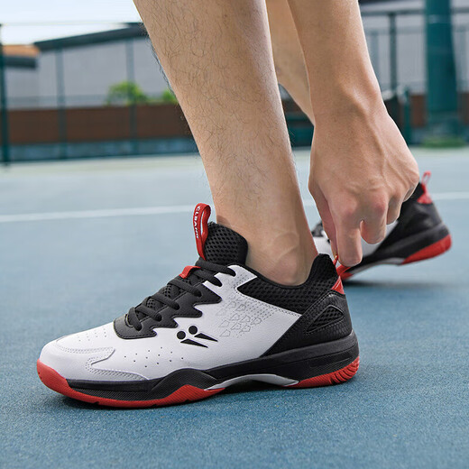 Badminton shoes men's 65Z3 rubber autumn new anti-slip lightweight double mesh lightweight wear-resistant cushioning competition shoes black red 42