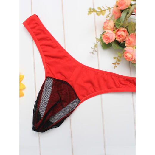 AJFN Victoria Men's Thong Underwear Seamless Sexy Hot Temptation Mesh Sexy Transparent Daily Wear Mood T Black One Size 90135Jin Jin is equal to 0.5 kg