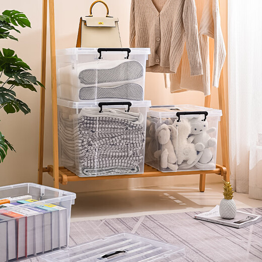 Zhangshi Yijia transparent storage box plastic organizer storage storage box turnover box 80 type 65*45*30cm