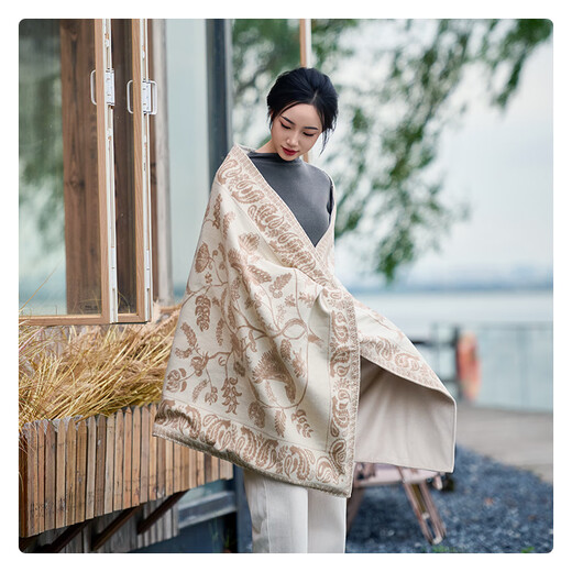 Merf Guofeng Electric Heating Blanket Heating Shawl Washable Leg Cover Outdoor Home Office Warming Artifact Auspicious Version - Carbon Nano (Apricot Brown)