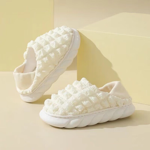 New style cotton shoes with velvet and velvet to keep pregnant women's home indoor non-slip bag with thick sole autumn and winter confinement slippers for women, puff confinement shoes - green size 38-39