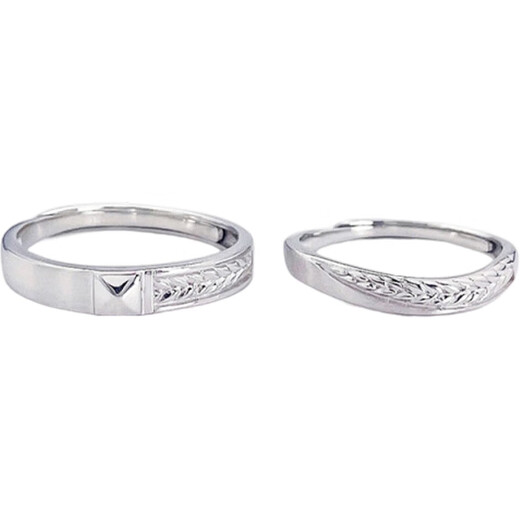 Beijing Gold Trading Center Co., Ltd. Platinum solid living ring ear language image wheat ears couple about 7.07g