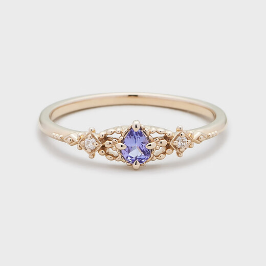 Zhanbo Japanese Light Luxury Niche Violet Vine Tanzanite 925 Silver Ring Simple and Versatile Silver Ring Ring No. 5 Opening Adjustable