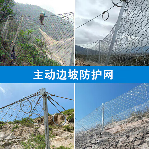 Rümke Slope Protection Net Landslide Flood Control Steel Wire Highway Rockfall Prevention Ring Passive Construction Site Diamond Slope Protection Net Active/Passive Protection Net-Consult customer service when placing an order. Single order will not be shipped. Active Protection Net-Consult customer service when placing an order.