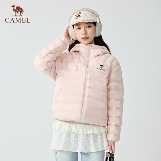 Camel Women's Light Down Jacket 2025 New Thin Fashionable Hooded Warm Men's and Women's Jacket 7002