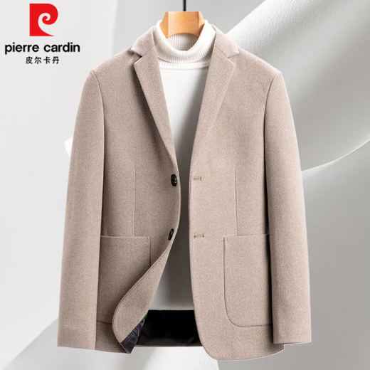 Pierre Cardin autumn and winter wool suit men's woolen coat short herringbone suit jacket business casual high-end single suit 6832 gray L 175 (115-130Jin Jin equals 0.5 kg)
