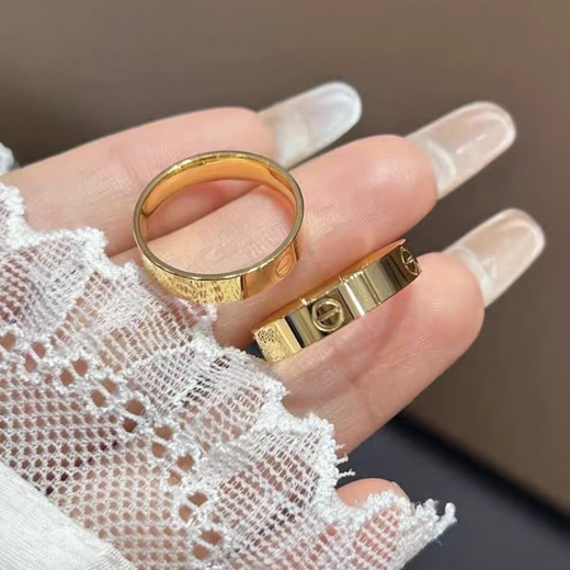 Centennial ancient craftsmanship gold-coated silver ring light luxury style ring ancient method plain ring gold-coated silver ring for men and women Hong Kong code No. 9, exquisite thickened and widened style