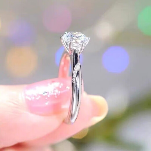 Pt950 Platinum Diamond Ring for Women Genuine Moissanite Ring for Women Proposal Engagement Ring Jewelry Gift 3.80g Psychic Six Claws 0.5 carat No. 8