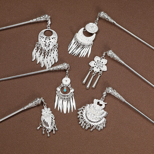 Zan Yingmei ethnic style rocking hairpin, new Chinese style hairpin, high-end sandalwood hairpin, elegant Hanfu tassel headdress, ethnic style peach blossom hairpin 1