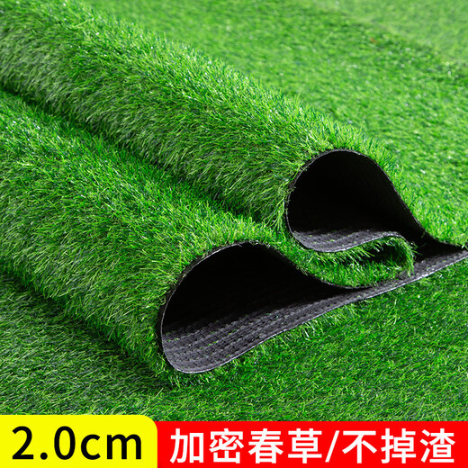 Fake lawn, simulated turf, green carpet, outdoor artificial plastic, artificial bionic outdoor insulation, football field, 2.0cm encrypted spring grass, 1 meter wide*2 meters long
