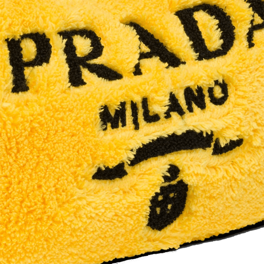 PRADA Re-Edition 00 Embroidered Lettering Logo Fabric Hobo Underarm Bag Handbag Mini Women's Yellow Basic Pack (Bag + Dust Bag)