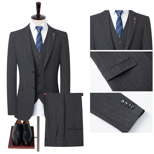 GOLDLION G+ goldlion suit suit Korean version business casual slim wedding dress groomsman fashion casual suit men's suit flagship official dark gray M 170/88A