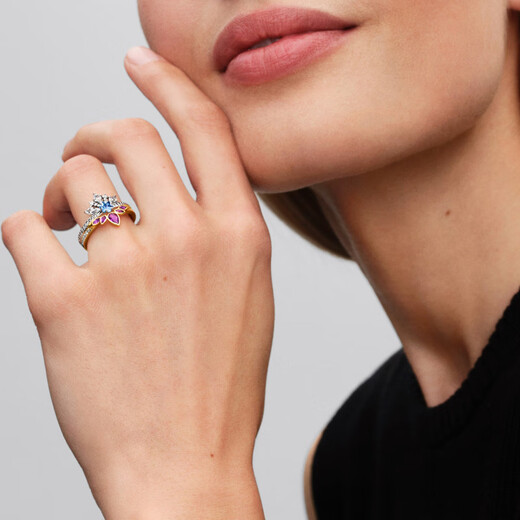 PANDORA new product Disney series <Frozen> Anna tiara ring fairy tale multi-color inner diameter size 56mm