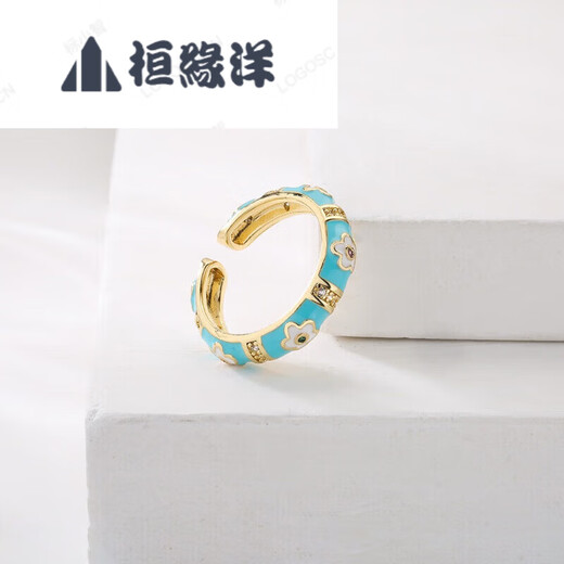 Huanyuanyang High-End-Qualität Mangulan Fashion Light Luxus personalisierte kupfergoldgesteuerte Öldrop-Blütenring für Frauen Ins Nische Boho 12625 Full Diamond Halskette