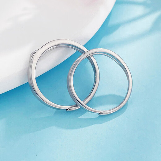 Beijing Gold Trading Center Co., Ltd. Platinum solid living ring ear language image wheat ears couple about 7.07g