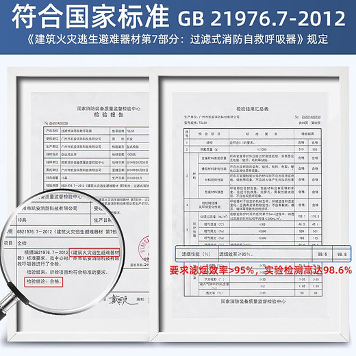 HIKVISION Hikvision fire protection combination set home vehicle water-based fire extinguisher fire smoke and gas mask home fire equipment fire escape two-piece economical equipment