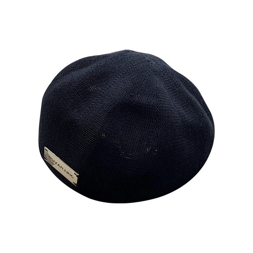 Genuine and handsome fashionable beret for women, breathable, face-showing, small reverse-wearing forward hat for men, Japanese style, large head circumference, black hat, trendy, black metal label, one size fits all (54-60cm)