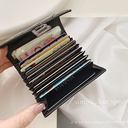 New Japanese and Korean card holder for women, small, anti-theft, multiple card slots, ID card holder, genuine leather texture card holder, versatile, off-white_(oiled wax cowhide)
