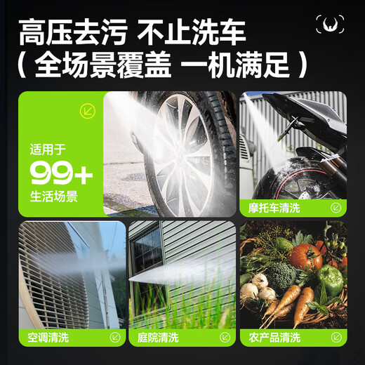 XIANNIAO wireless high-pressure water gun car washing machine household car washing artifact complete set of yard spray cleaning floor lithium battery car brush pump