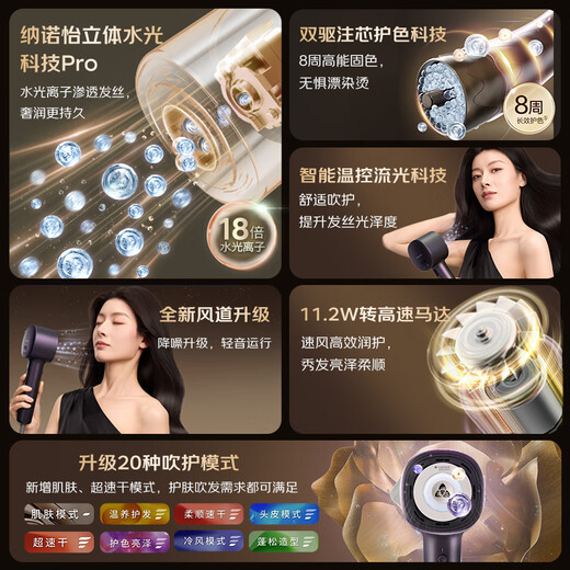 Panasonic Ouyang Nana's same model Huaxin MAX 2.0 high-speed hair dryer Nano Yi hair dryer hair care home quick drying without damage to send girlfriend birthday gift EH-NX81