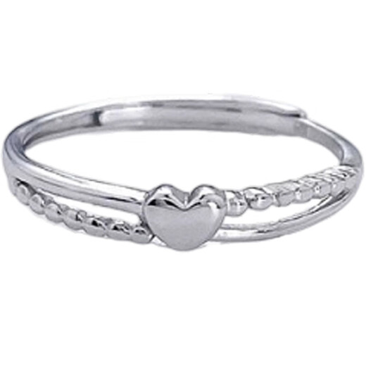 Beijing Gold Trading Center Co., Ltd. Platinum solid live mouth cross artistic arm mirror love heart-shaped ring mother lover birthday Mid-Autumn Festival gift arm mirror love heart-shaped ring (approximately 1.82g)