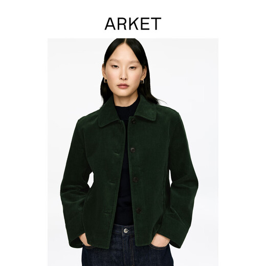 ARKET women's pure cotton corduroy shirt jacket dark green winter new style 1316385001 dark green XXS 155/76A 32