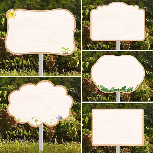 Jingga hand-painted vegetable garden insert sign blank vegetable plot sign farm identification sign vegetable plant introduction sign vegetable garden insert wood grain 1-come with water-based pen 20x30cm