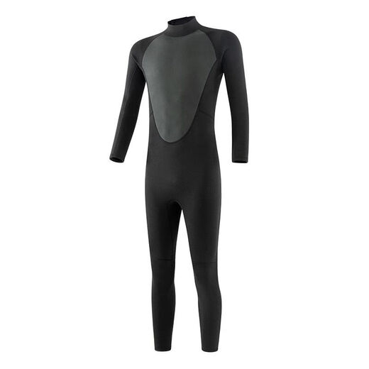 MPPMCK wetsuit 3mm 5mm long-sleeved warm men's one-piece sun protection waterproof female snorkeling suit surfing cold protection swimming and wetness classic one-piece black S 80-95Jin Jin equals 0.5 kg
